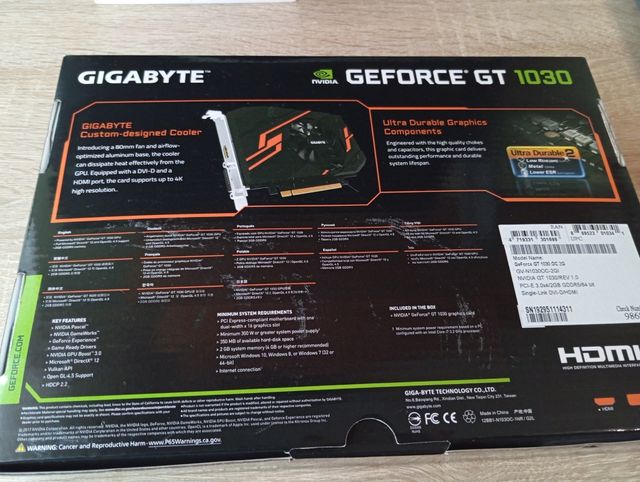 Placa gráfica Nvidia Gigabyte GeForce GT1030