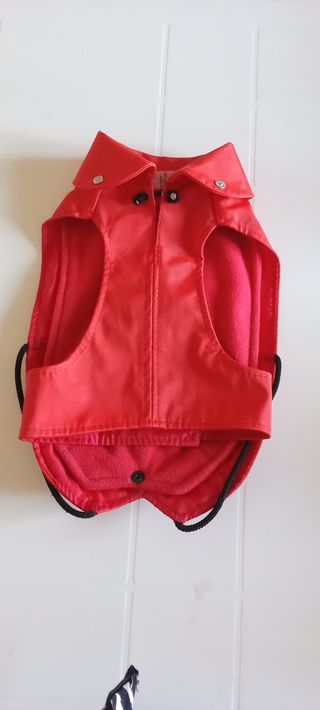antipioggia rosso per cani taglia toy