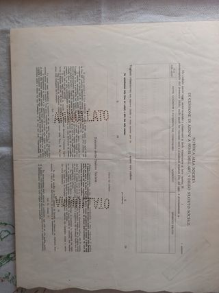 Certificato azionario RAS 1947