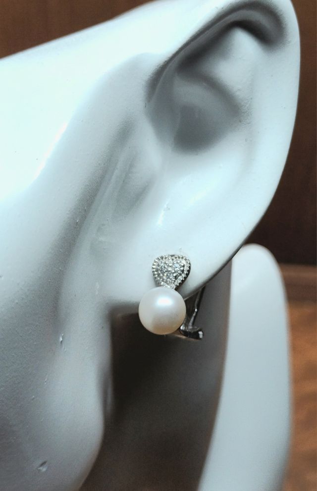 Pendientes de perlas naturales y plata