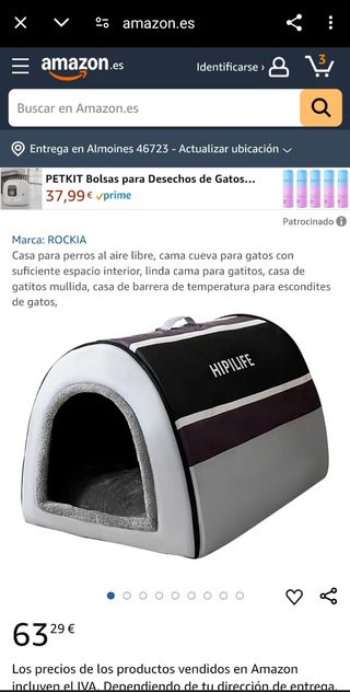 Cama nido para perros/gatos