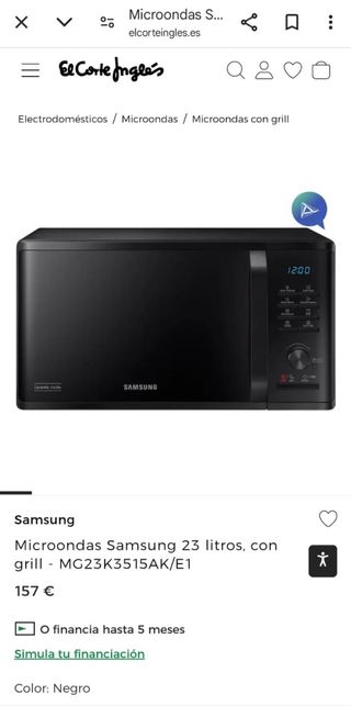 Microondas Samsung NUEVO sin estrenar