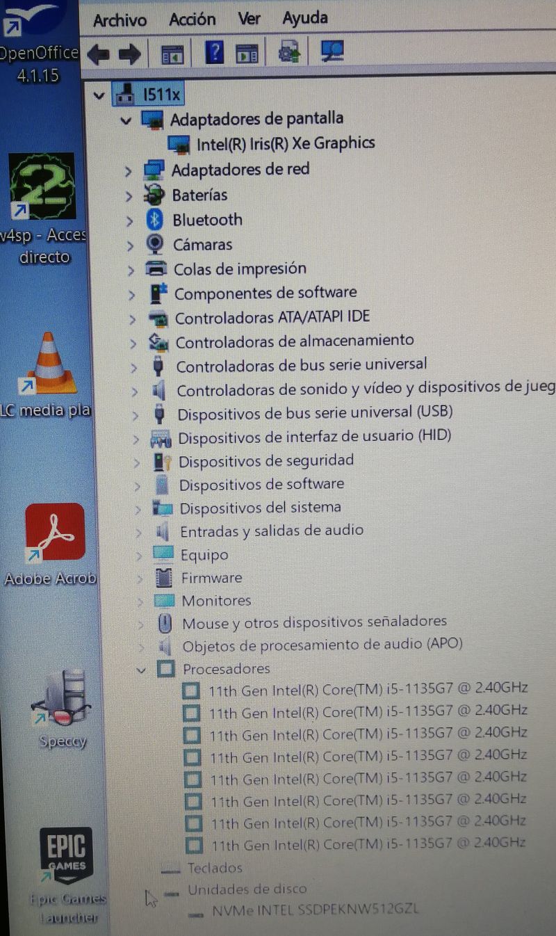 Portatil Intel i5 8x4.2ghz 4/20gb ssd 512gb IRis afbeelding 2