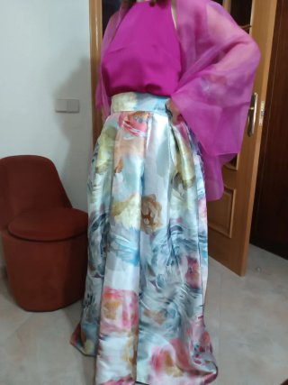 Falda larga y blusa para bodas o fiesta