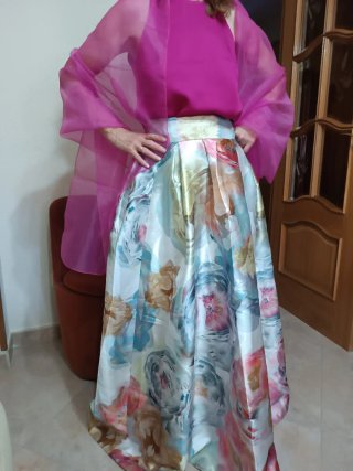 Falda larga y blusa para bodas o fiesta