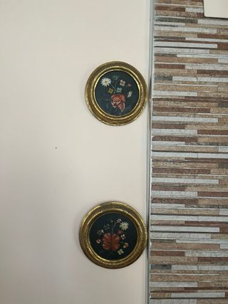 Cuadros óleo pan de oro antiguos 