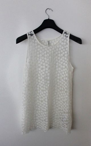 Top blanco transparente miniflor