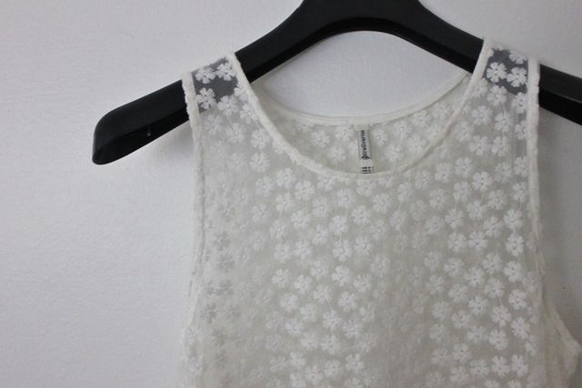 Top blanco transparente miniflor