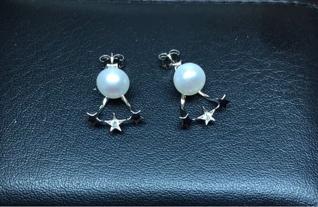 Pendientes de perlas y circonitas