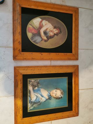 2 pares de cuadros estilo antiguo