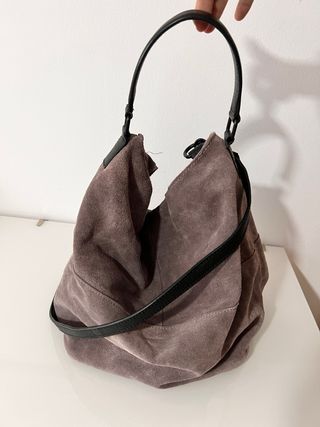 Bolso cuero color morado