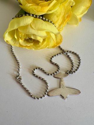 Gargantilla y Colgante avion Plata