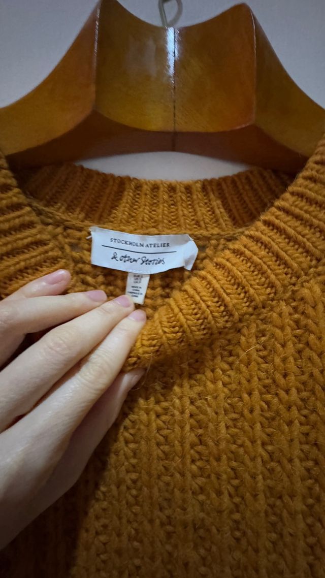 altre storie maglione in maglia arancione S