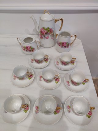 Juego de café de porcelana antiguo