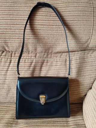 BOLSO PIEL NEGRO VINTAGE 