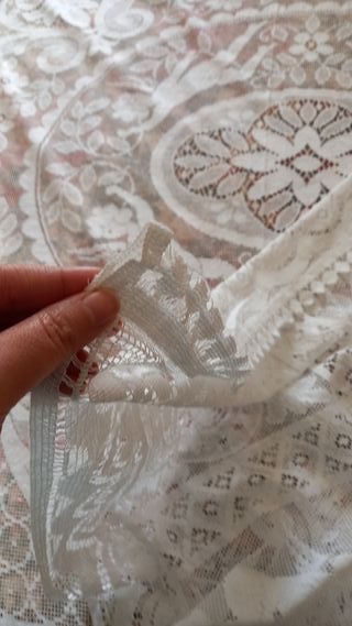 Copriletto matrimoniale in pizzo bobinet