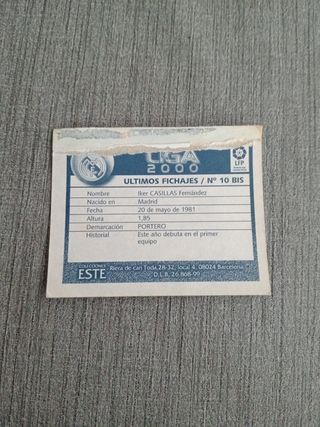 Cromos Iker casillas fichaje 10 bis liga 1999 2000