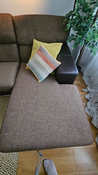 Sofa chaise longue extensible base de piel
