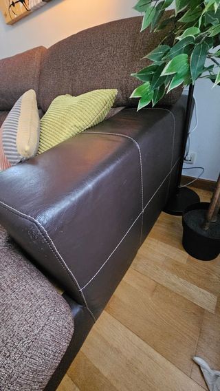 Sofa chaise longue extensible base de piel