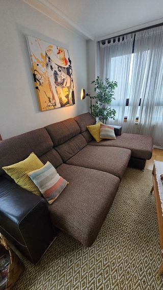 Sofa chaise longue extensible base de piel