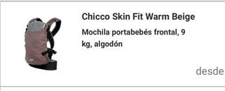 Mochila Bebe Chicco desde 0 meses