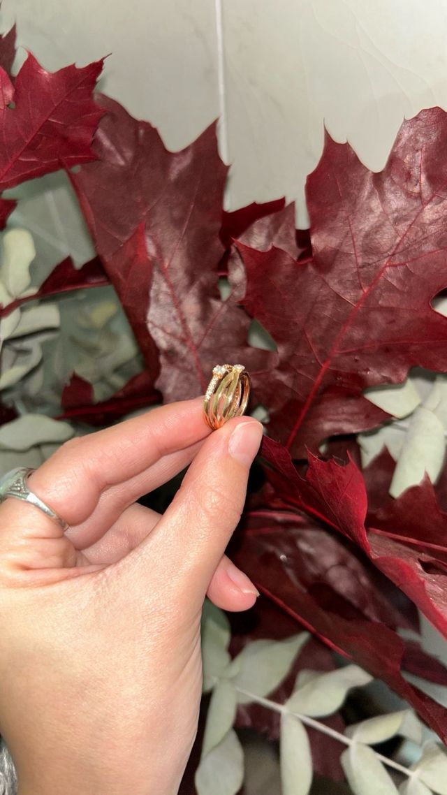 Anillo Alianza Triple Brillantes Pandora Oro rosa