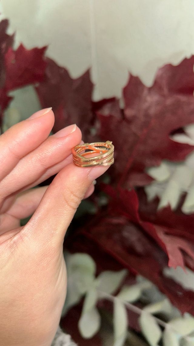 Anillo Alianza Triple Brillantes Pandora Oro rosa