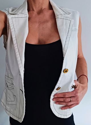 Chaleco vaquero blanco mujer