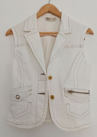 Chaleco vaquero blanco mujer