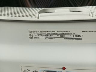 Despiece secadora Siemens IQ500 WT7U480ES/07