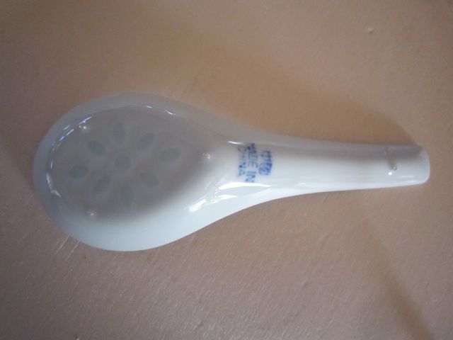 cucchiai cinesi in porcellana bianca e blu