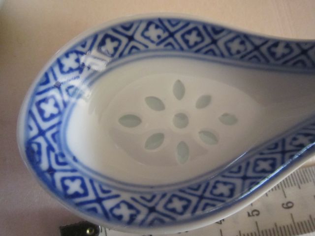 cucchiai cinesi in porcellana bianca e blu