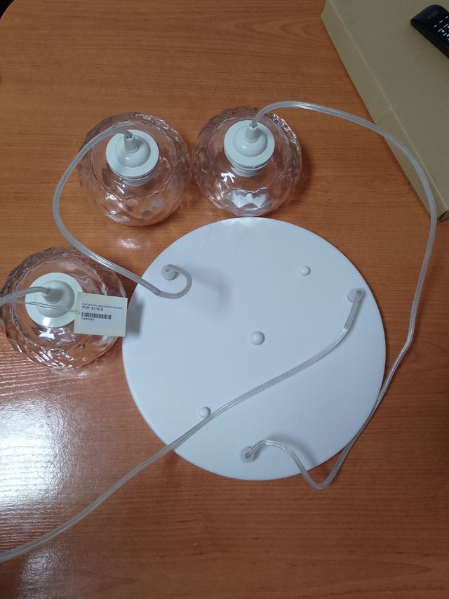 Lámpara de techo x 3 cristal