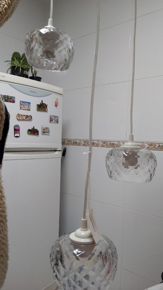 Lámpara de techo x 3 cristal