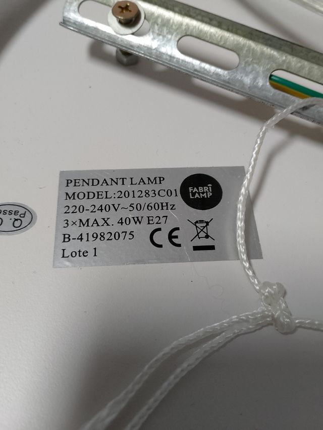 Lámpara de techo x 3 cristal