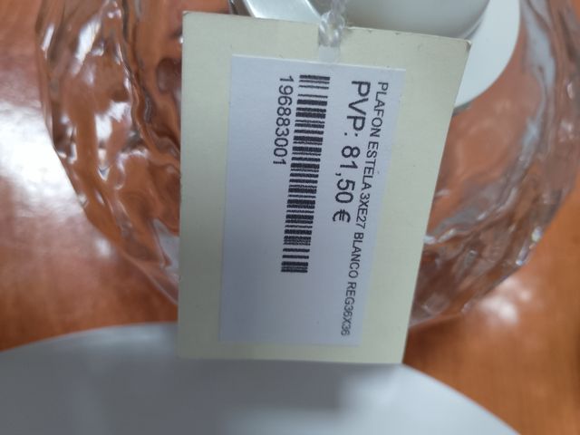 Lámpara de techo x 3 cristal