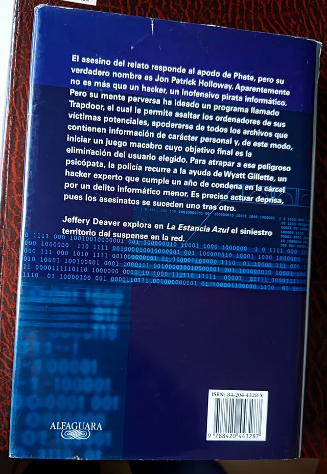 LIBRO. LA ESTANCIA AZUL. Jeffery Deaver. ALFAGUARA