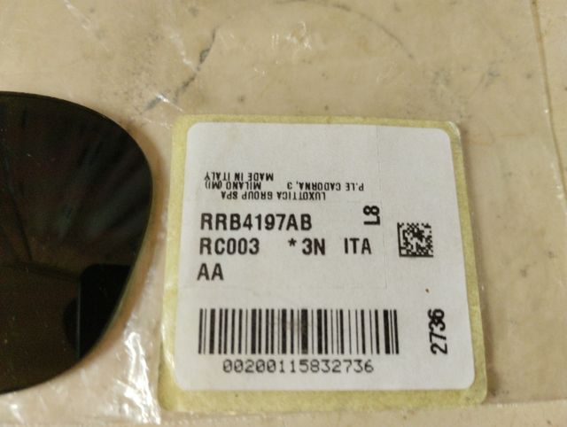 Lente ricambio Rayban 