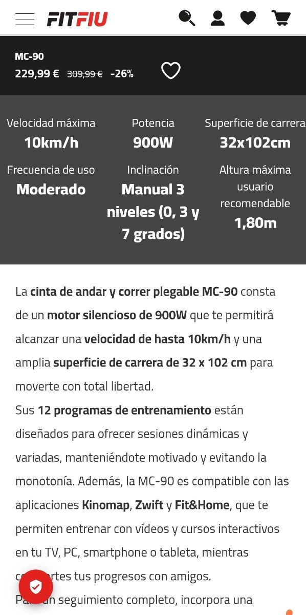 Cinta de correr Fitfiu C-90