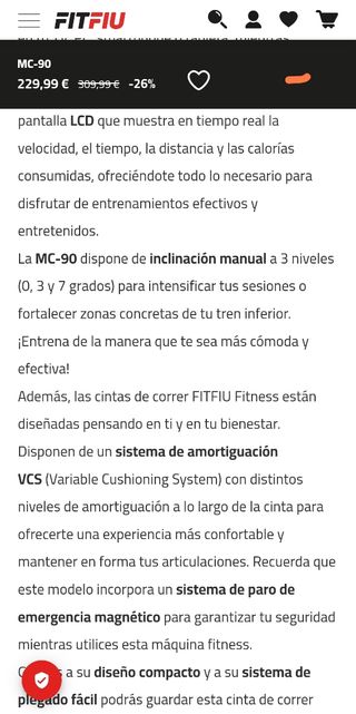 Cinta de correr Fitfiu C-90