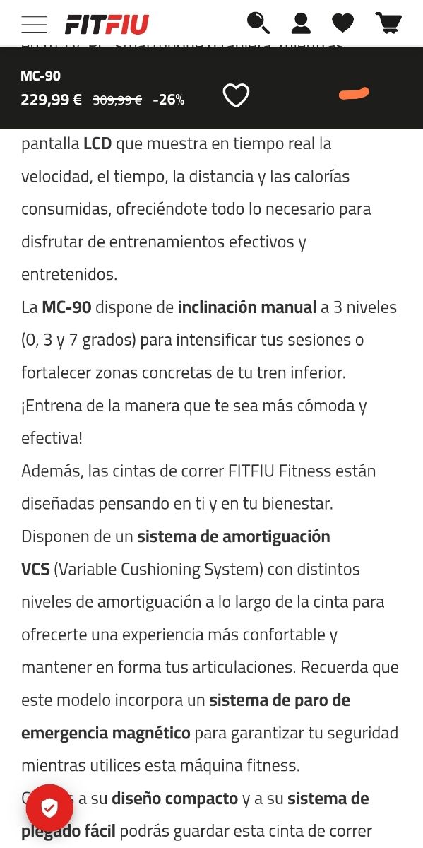 Cinta de correr Fitfiu C-90