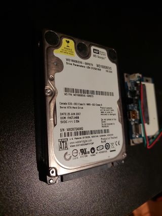 Disco Duro SATA 2,5" 169 Gb y adaptador USB