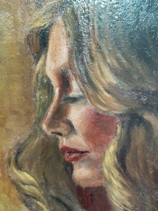 Quadro olio su tavola legno con cornice