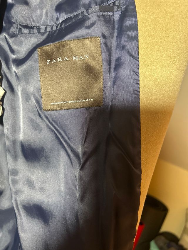 Abrigo en paño con lana hombre camel