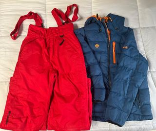 Conjunto ropa esqui dos equipaciones completas.
