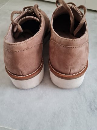 Zapatos cordones Antea ,36 antelina, color camel