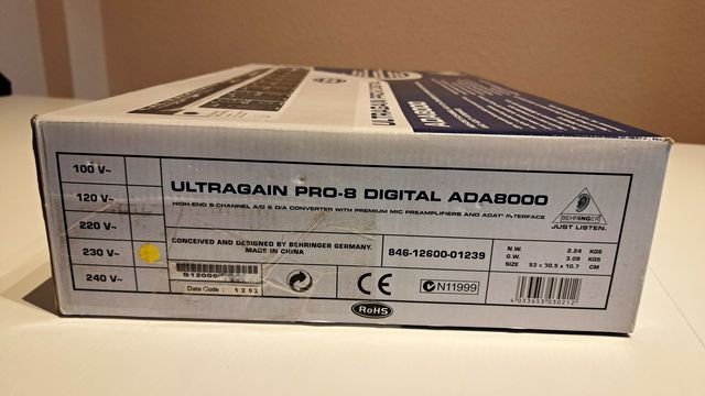 BEHRINGER ADA-8000 Convertidor A/D Ultragain Pro 8