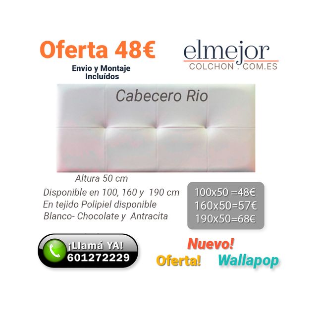 Cabecero de Polipiel nuevo 90-160 y 190 Cm Oferta