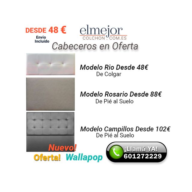 Cabecero de Polipiel nuevo 90-160 y 190 Cm Oferta