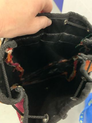 Mochila rustica iraní hecha a mano de lana y cuero
